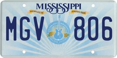MS license plate MGV806