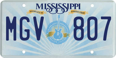 MS license plate MGV807