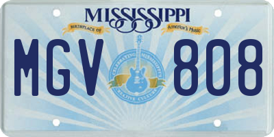 MS license plate MGV808