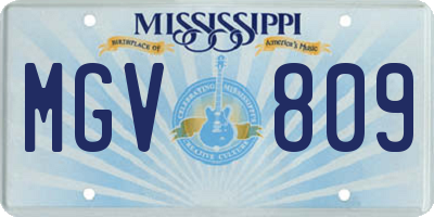 MS license plate MGV809