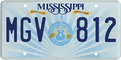 MS license plate MGV812