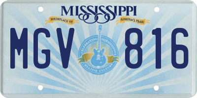 MS license plate MGV816