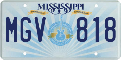 MS license plate MGV818