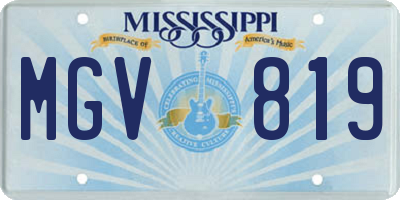 MS license plate MGV819