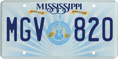 MS license plate MGV820