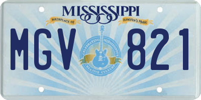 MS license plate MGV821