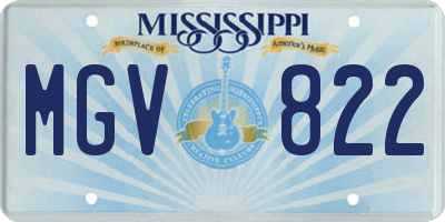 MS license plate MGV822