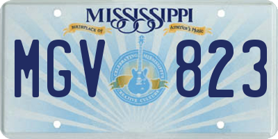 MS license plate MGV823