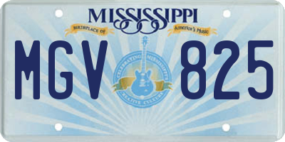 MS license plate MGV825