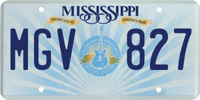 MS license plate MGV827