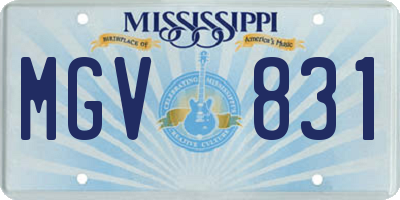 MS license plate MGV831
