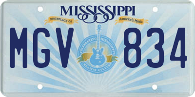MS license plate MGV834