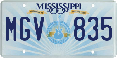 MS license plate MGV835