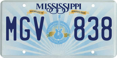 MS license plate MGV838