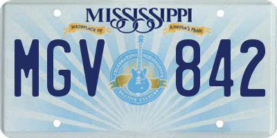 MS license plate MGV842