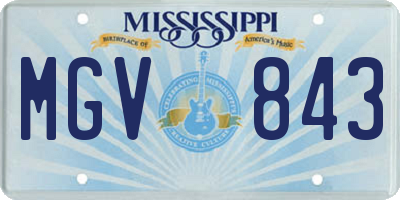MS license plate MGV843