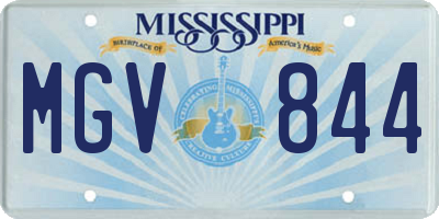 MS license plate MGV844