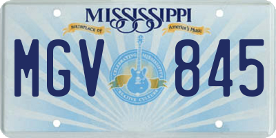 MS license plate MGV845