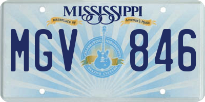 MS license plate MGV846