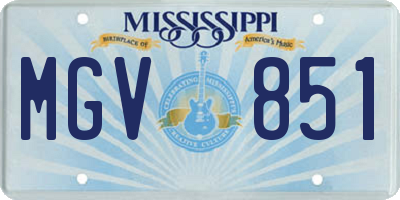 MS license plate MGV851