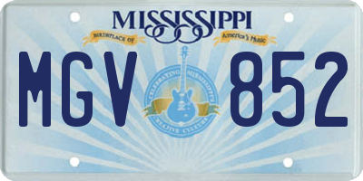 MS license plate MGV852