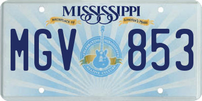 MS license plate MGV853