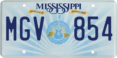 MS license plate MGV854