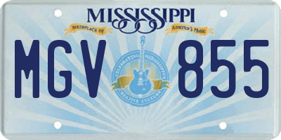 MS license plate MGV855