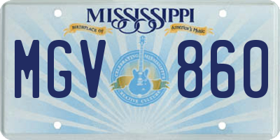 MS license plate MGV860