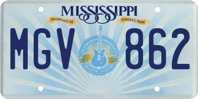 MS license plate MGV862