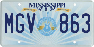MS license plate MGV863