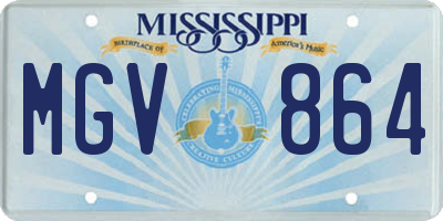 MS license plate MGV864