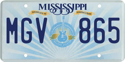 MS license plate MGV865