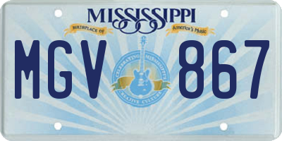 MS license plate MGV867
