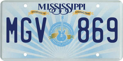 MS license plate MGV869