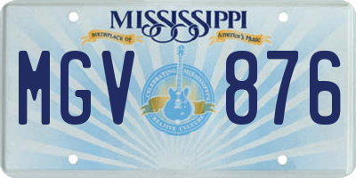 MS license plate MGV876