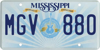 MS license plate MGV880