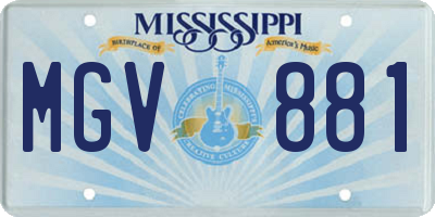 MS license plate MGV881