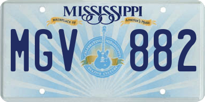 MS license plate MGV882
