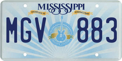 MS license plate MGV883