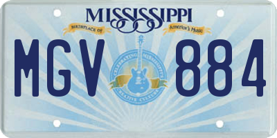 MS license plate MGV884