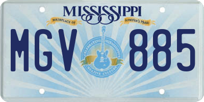 MS license plate MGV885