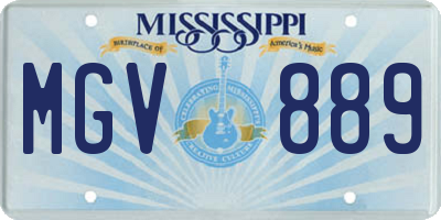 MS license plate MGV889