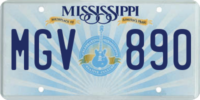 MS license plate MGV890