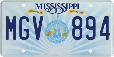 MS license plate MGV894