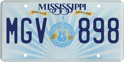 MS license plate MGV898