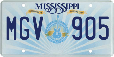 MS license plate MGV905