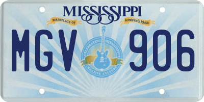 MS license plate MGV906