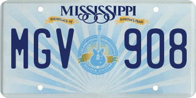 MS license plate MGV908