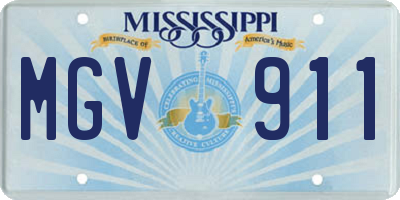MS license plate MGV911